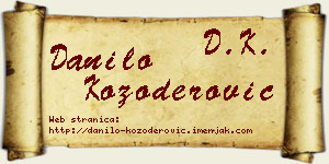 Danilo Kozoderović vizit kartica